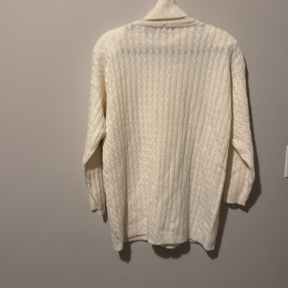 Vintage 80s cable knit sweater NWT by Jeanne Pierre, cream. Large. 60% lambswool - Picture 9 of 10